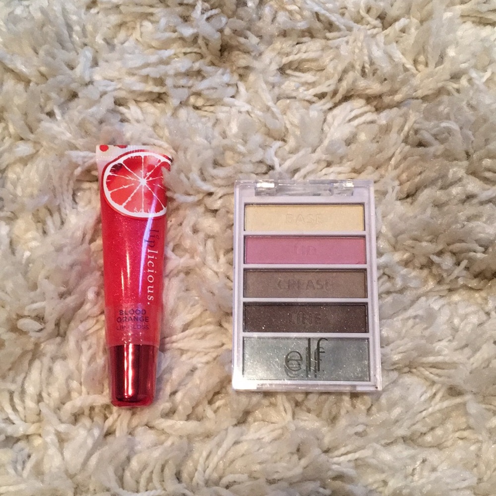 lipgloss and eyeshadow